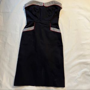 Unique Vintage Size M Strapless Pencil Sailor Dress.